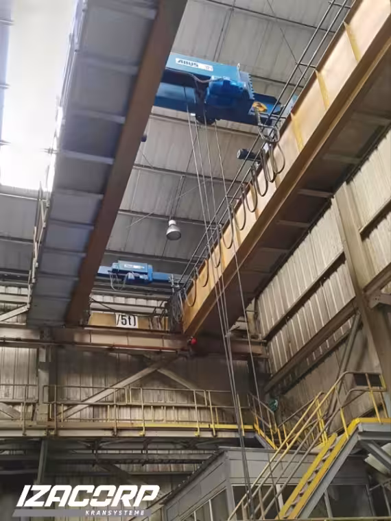 Grúa puente ABUS en instalación industrial — IZACORP KRANSYSTEME Lima, Perú